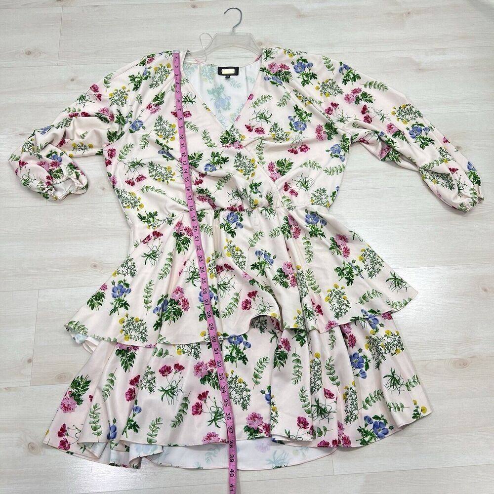Alexia Admor Layla V Neck Dress Size 2X Floral Faux Wrap Stretch - Picture 13 of 14